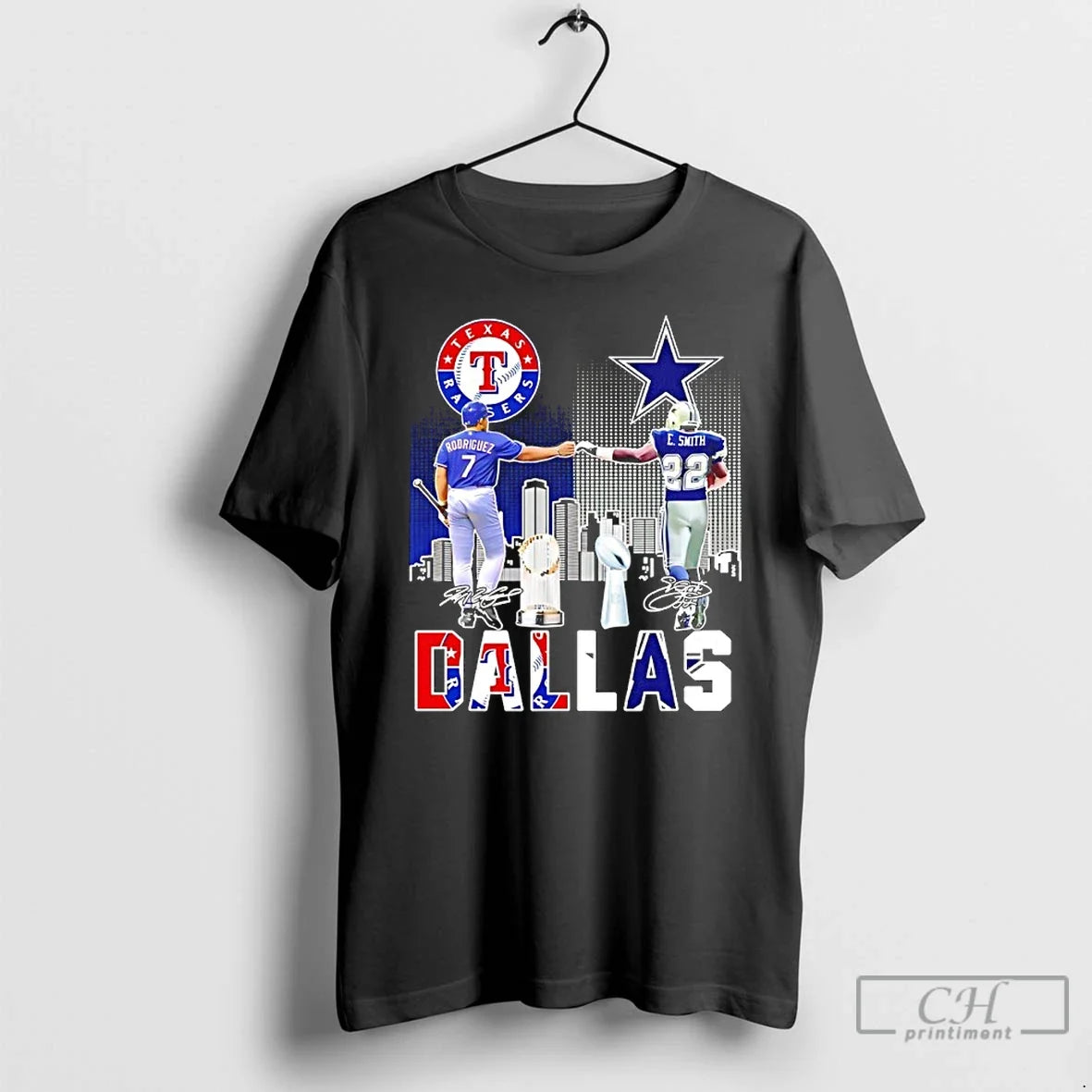 Classic Sports Dallas Rangers Rodriguez Cowboys E - Adult & Kids T-Shirts, Sweatshirts & Hoodies apparel design preview 1