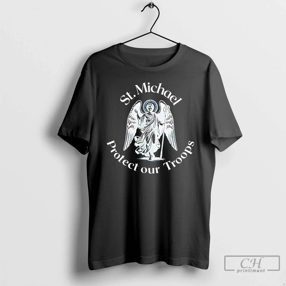 Classic St Michael Protect Our Troops - Adult & Kids T-Shirts, Sweatshirts & Hoodies apparel design preview 1