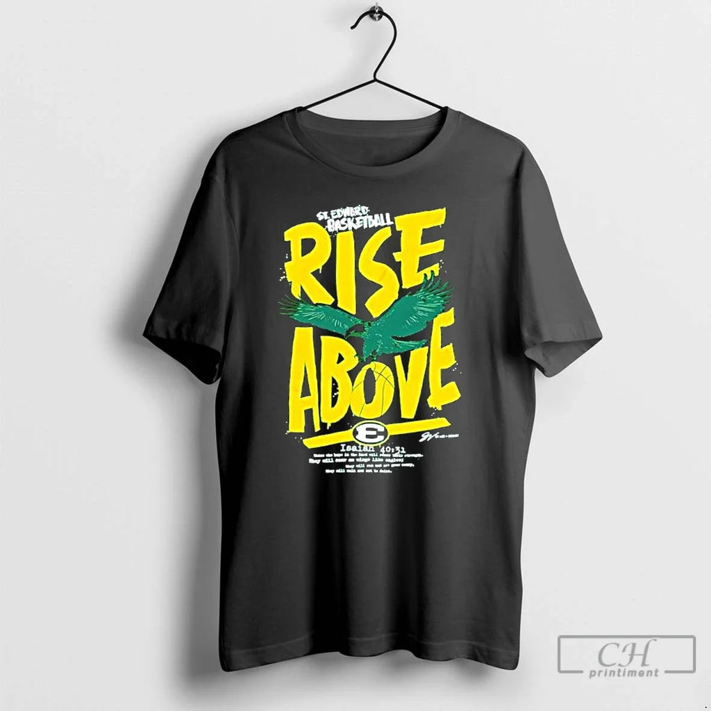Classic St Edward Basketball Rise Above Eagle Soaring - Adult & Kids T-Shirts, Sweatshirts & Hoodies apparel design preview 1