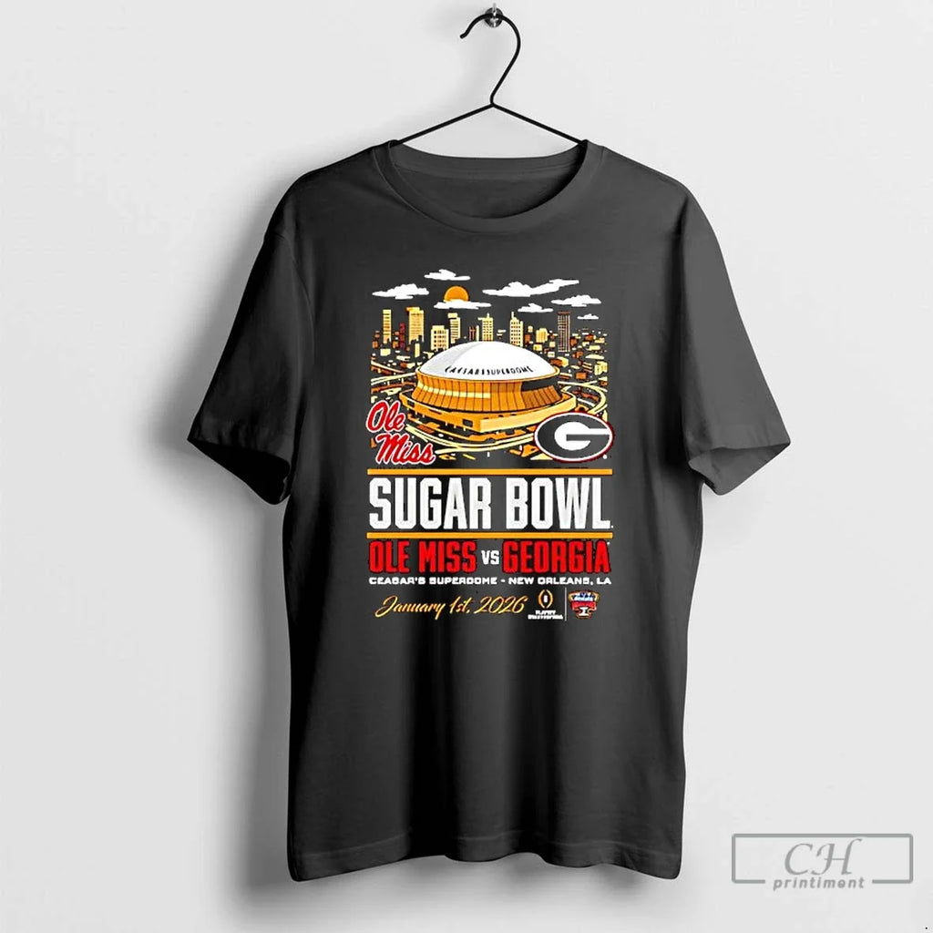 Classic Sugar Bowl Ole Miss Vs Georgia Head Stadium - Adult & Kids T-Shirts, Sweatshirts & Hoodies apparel design preview 1