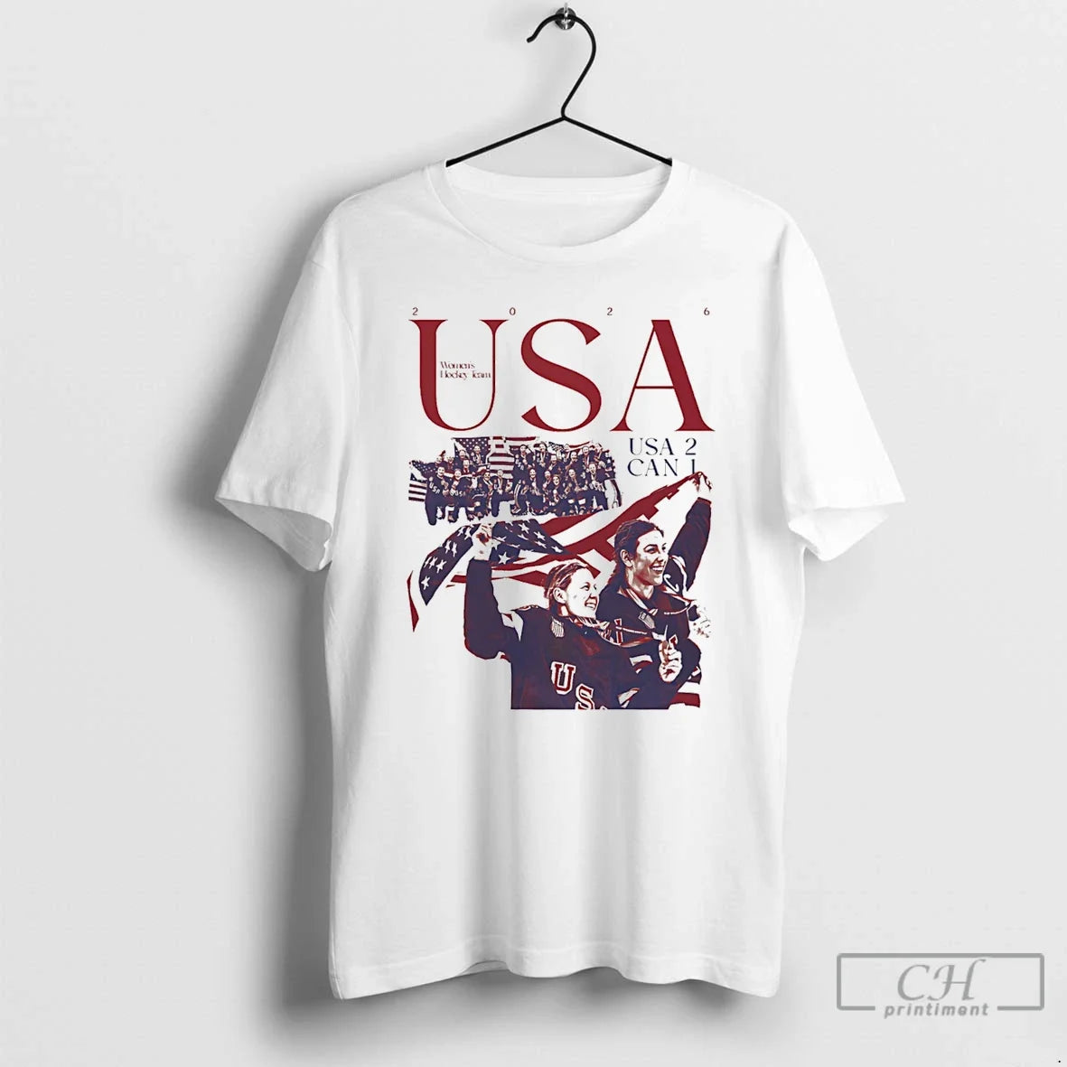Classic Team Usa Womens Hockey Victory 2 Can 1 - Adult & Kids T-Shirts, Sweatshirts & Hoodies apparel design preview 1