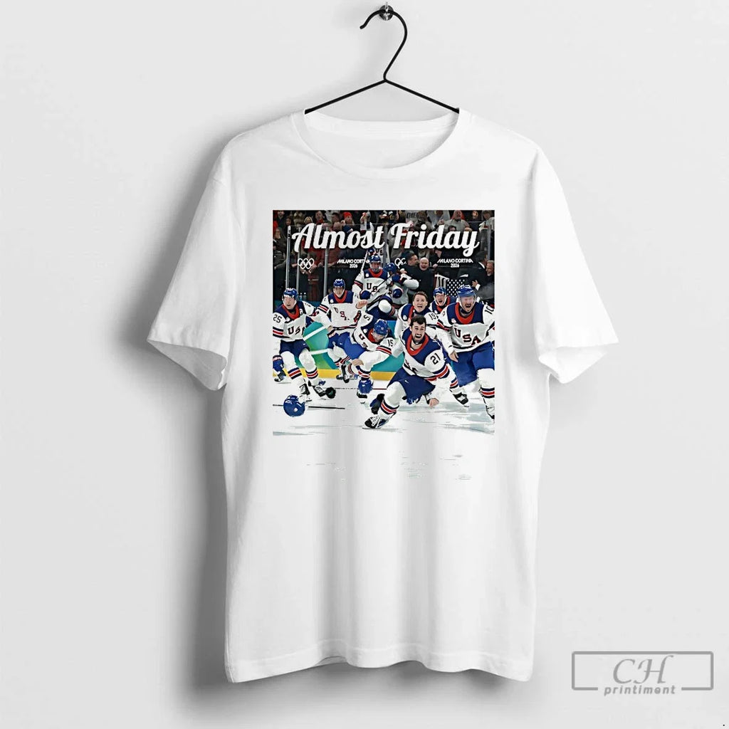 Classic Team Usa 2026 Olympics Almost Friday - Adult & Kids T-Shirts, Sweatshirts & Hoodies apparel design preview 1