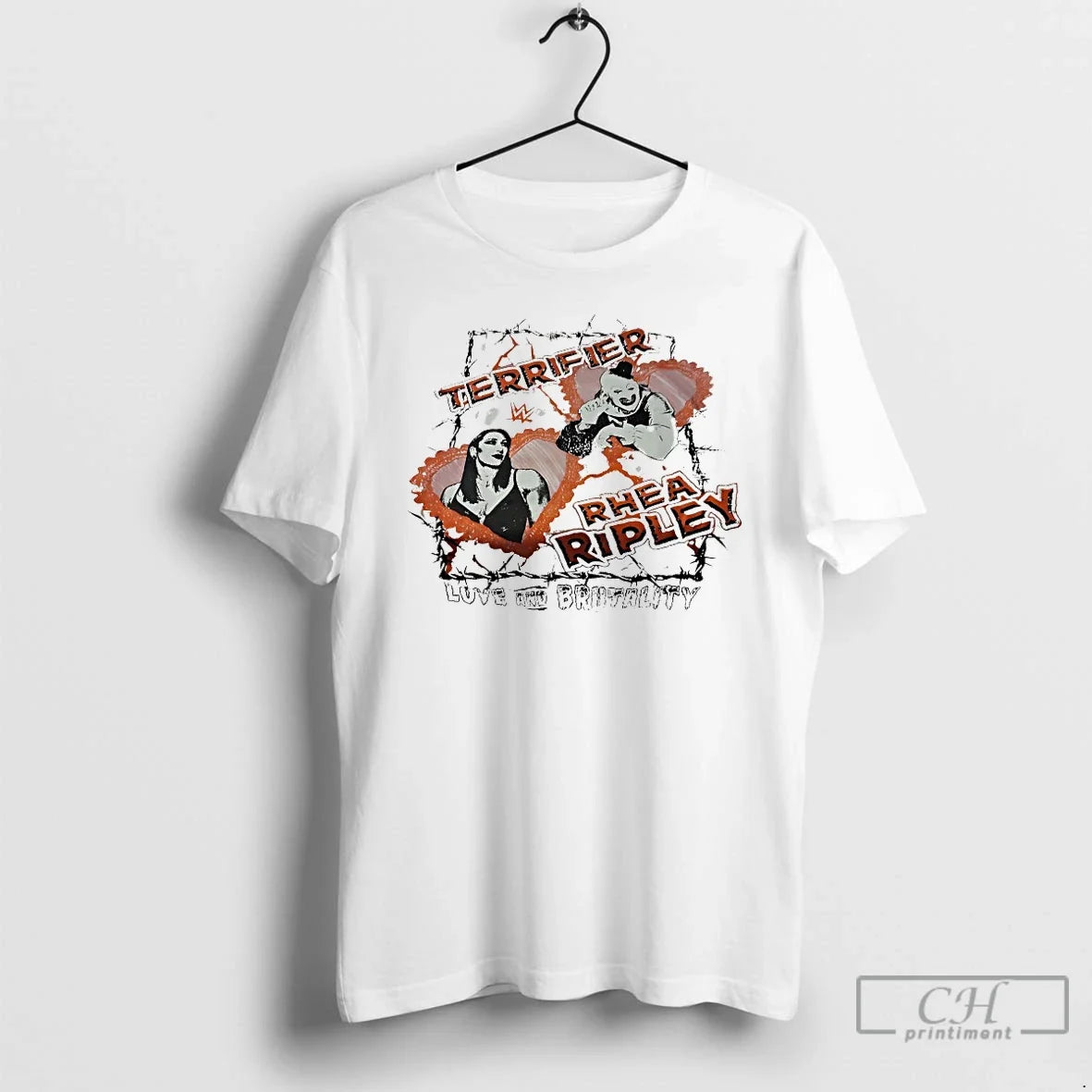 Classic Terrifier Rhea Ripley Love And Brutality - Adult & Kids T-Shirts, Sweatshirts & Hoodies apparel design preview 1