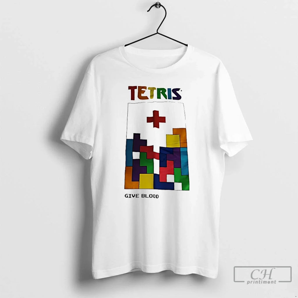 Classic Tetris Give Blood - Adult & Kids T-Shirts, Sweatshirts & Hoodies apparel design preview 1