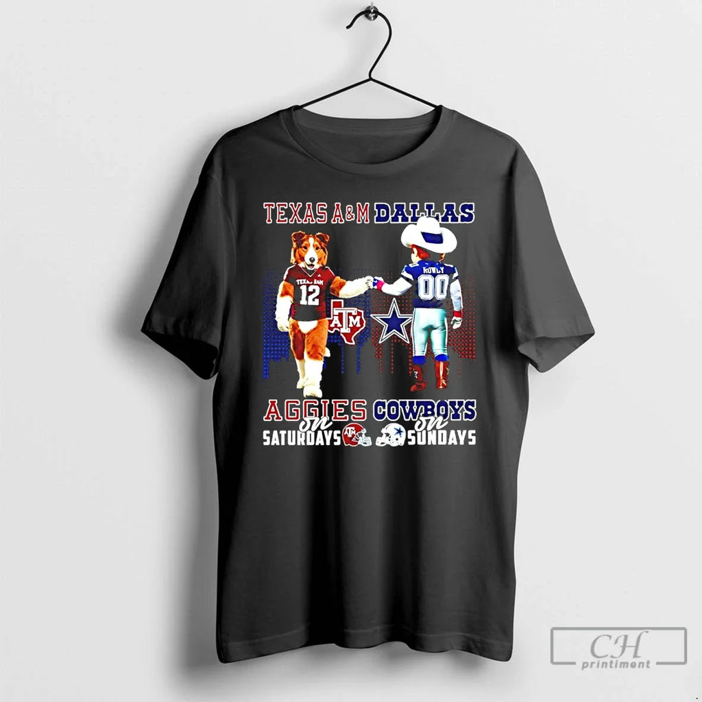 Classic Texas Am Aggies Saturdays Vs Dallas Cowboys - Adult & Kids T-Shirts, Sweatshirts & Hoodies apparel design preview 1