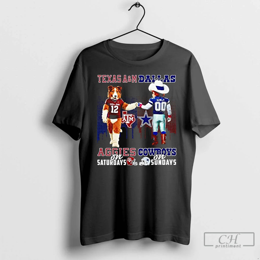Classic Texas Am Aggies Saturdays X Dallas Cowboys - Adult & Kids T-Shirts, Sweatshirts & Hoodies apparel design preview 1