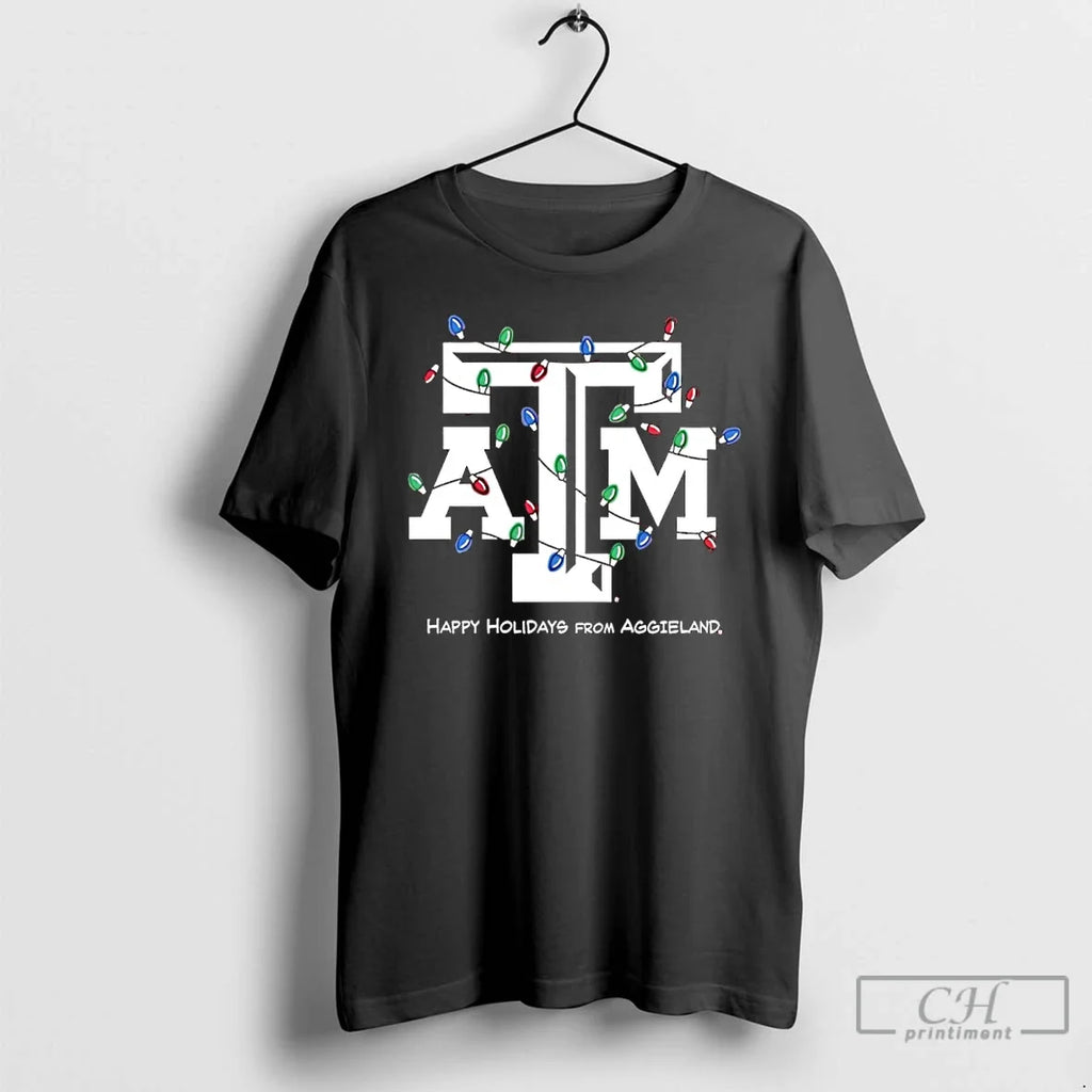 Classic Texas Am Happy Holidays Aggieland 2025 - Adult & Kids T-Shirts, Sweatshirts & Hoodies apparel design preview 1