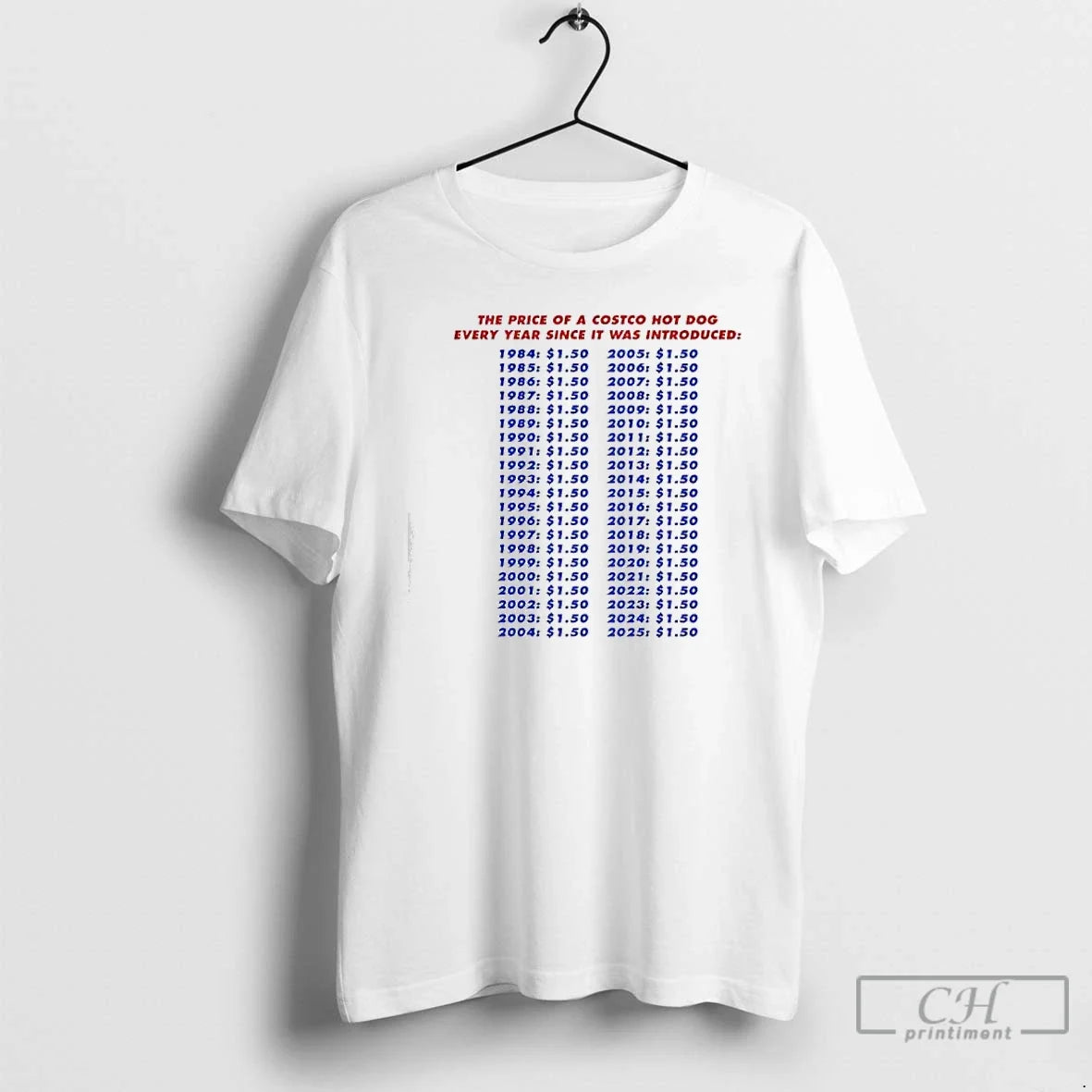Classic Price Hotdog Every Year Since Was Introduced - Adult & Kids T-Shirts, Sweatshirts & Hoodies apparel design preview 1