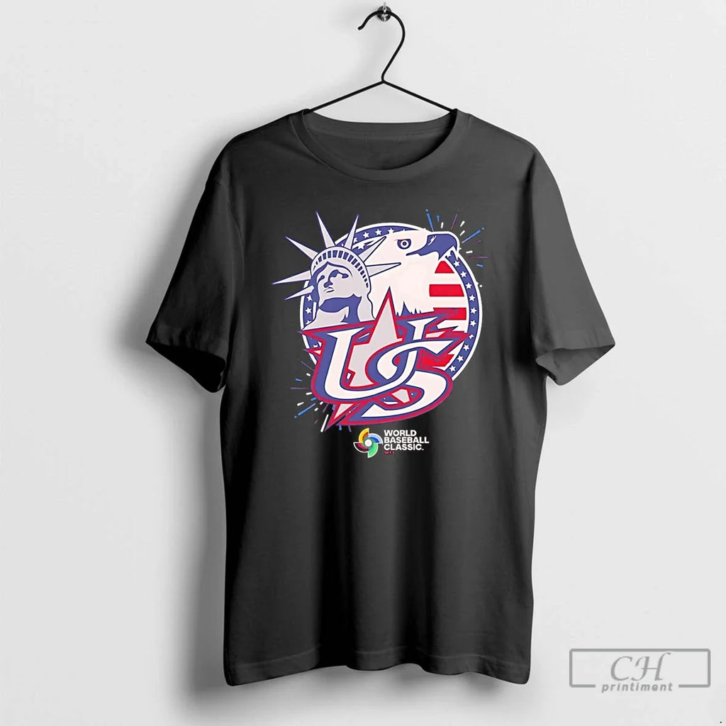 Classic Usa 2025 World Baseball Scarlet - Adult & Kids T-Shirts, Sweatshirts & Hoodies apparel design preview 1