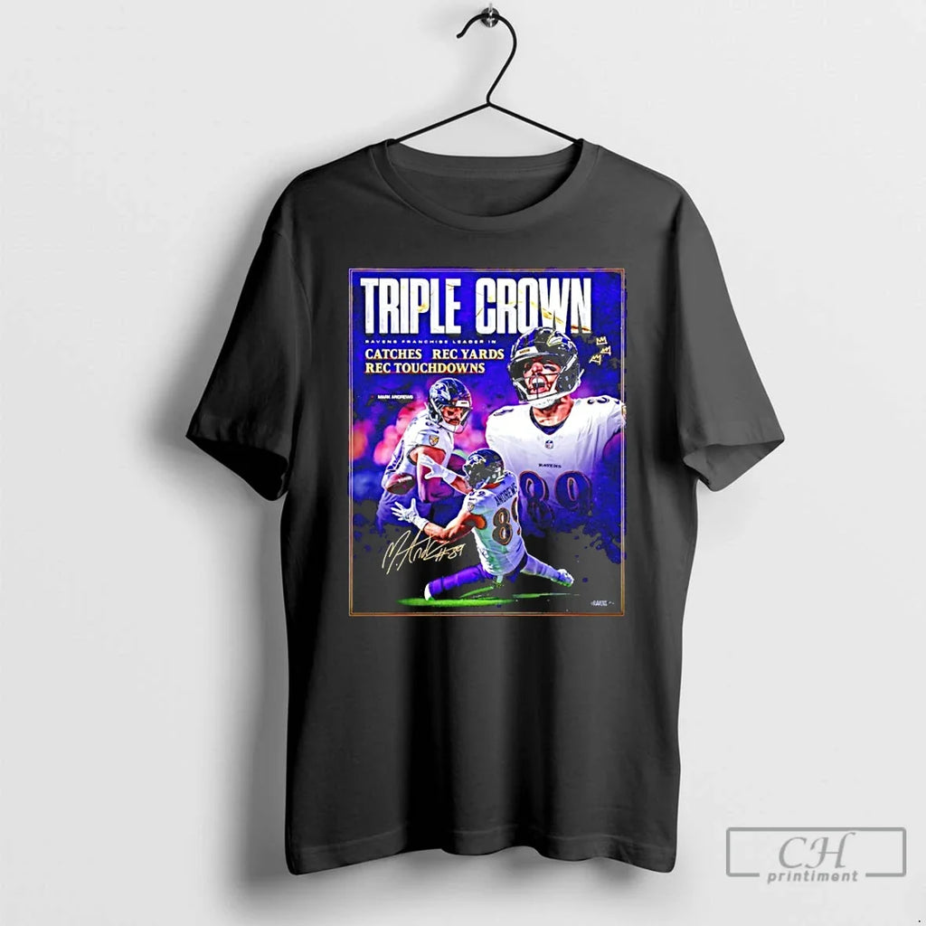 Classic Triple Crown Mark Andrews Baltimore Ravens - Adult & Kids T-Shirts, Sweatshirts & Hoodies apparel design preview 1