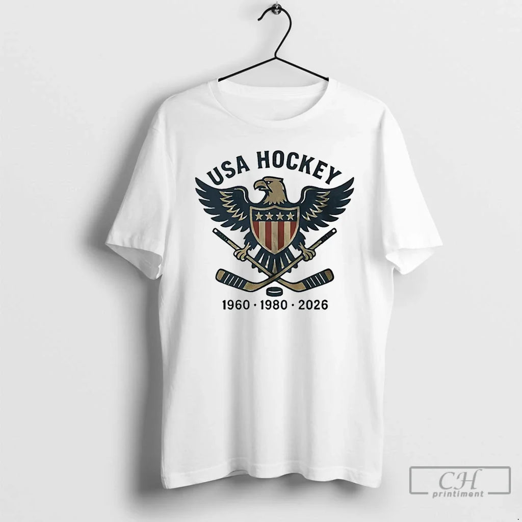 Classic Usa Hockey Champions Milano Cortina 1960 1980 - Adult & Kids T-Shirts, Sweatshirts & Hoodies apparel design preview 1