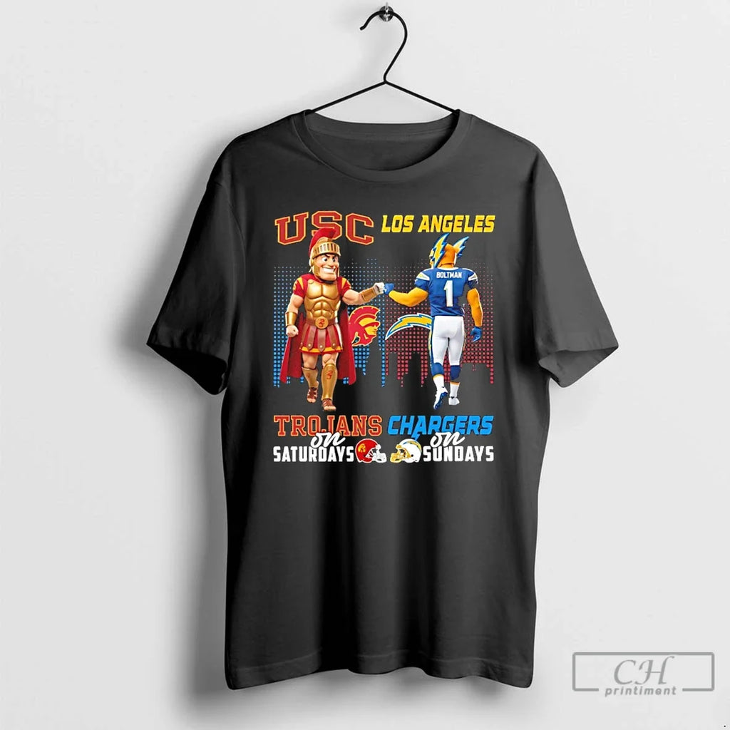 Classic Usc Trojans Saturdays Vs Los Angeles Chargers - Adult & Kids T-Shirts, Sweatshirts & Hoodies apparel design preview 1