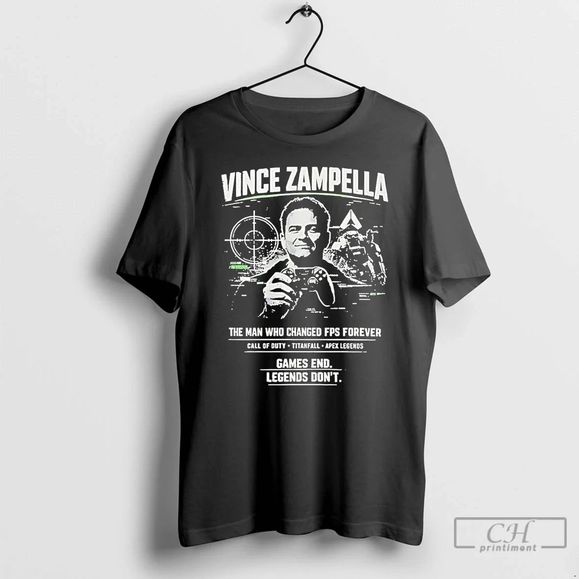 Classic Vince Zampella Man Who Changed Fps Forever - Adult & Kids T-Shirts, Sweatshirts & Hoodies apparel design preview 1