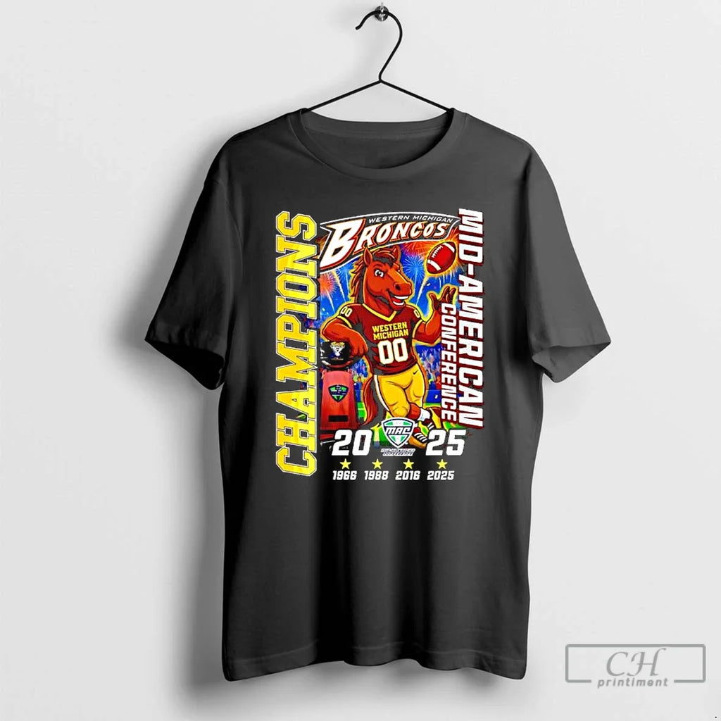 Classic Western Michigan Broncos 2025 Mid American - Adult & Kids T-Shirts, Sweatshirts & Hoodies apparel design preview 1