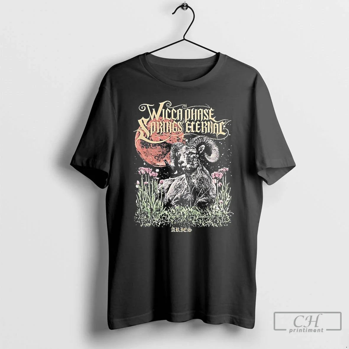 Classic Wicca Phase Springs Eternal Aries Moon Red - Adult & Kids T-Shirts, Sweatshirts & Hoodies apparel design preview 1