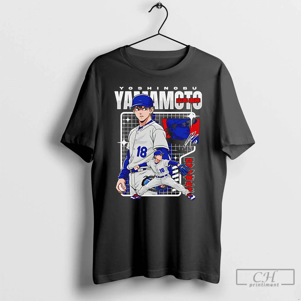 Classic Yoshinobu Yamamoto Los Angeles Dodgers Anime - Adult & Kids T-Shirts, Sweatshirts & Hoodies apparel design preview 1