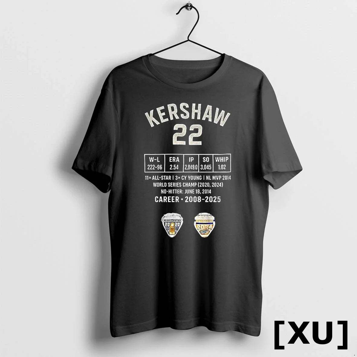 Clayton Kershaw Dodgers Baseball Career 2008 2025 - Adult & Kids T-Shirts, Sweatshirts & Hoodies apparel design preview 1