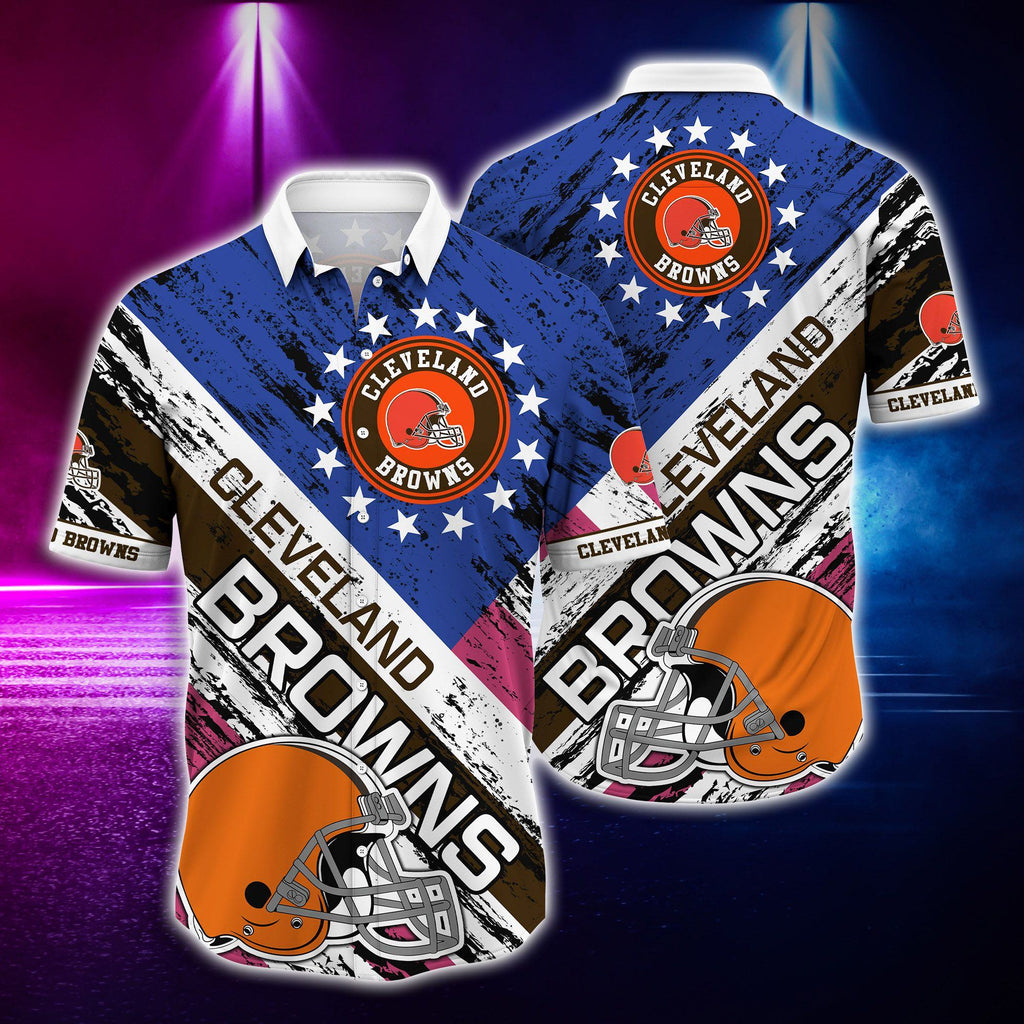 Cleveland Browns Hawaiian AllStar Stripes 128457 - Adult & Kids T-Shirts, Sweatshirts & Hoodies apparel design preview 1