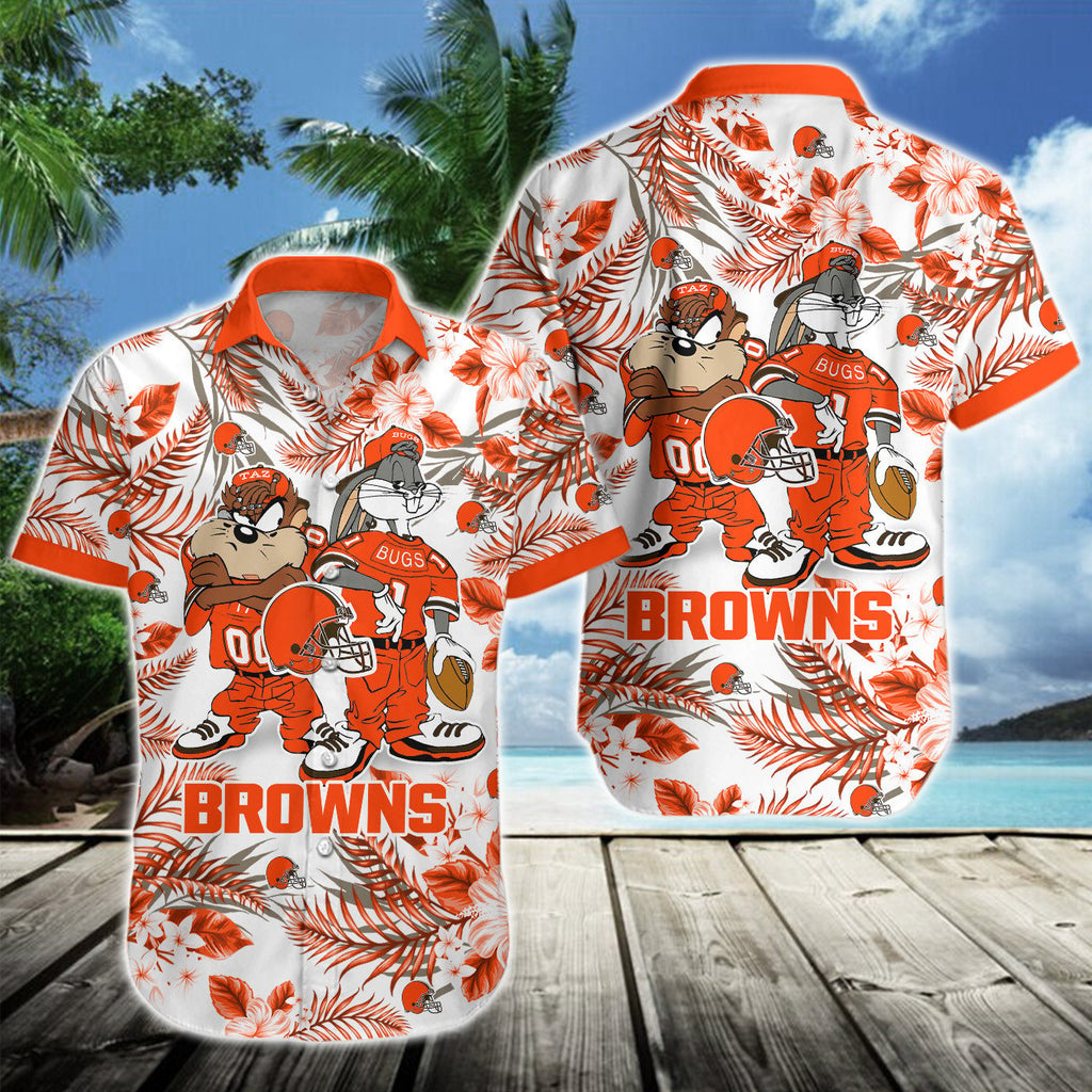 Cleveland Browns Hawaiian Cartoon Design 166978 - Adult & Kids T-Shirts, Sweatshirts & Hoodies apparel design preview 1