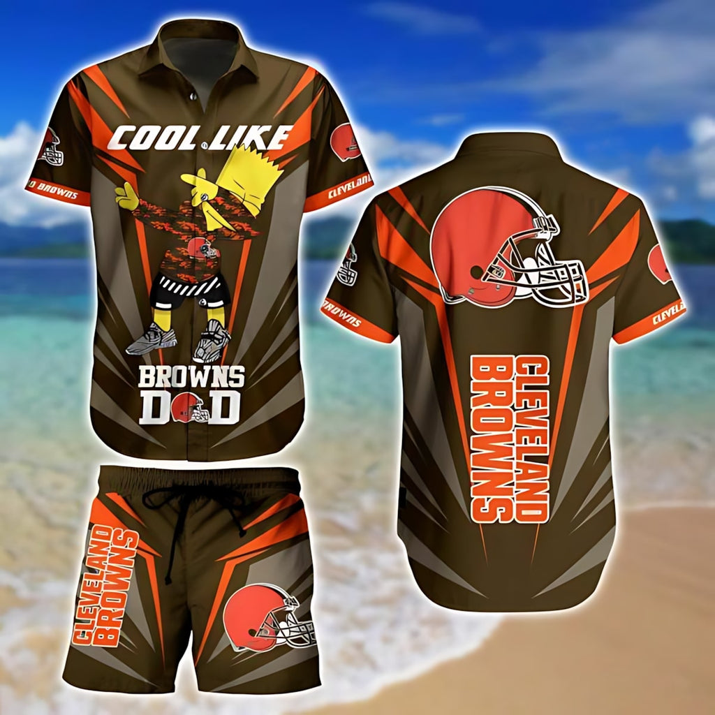 Cleveland Browns Hawaiian for Cool Dads 831757 - Adult & Kids T-Shirts, Sweatshirts & Hoodies apparel design preview 1