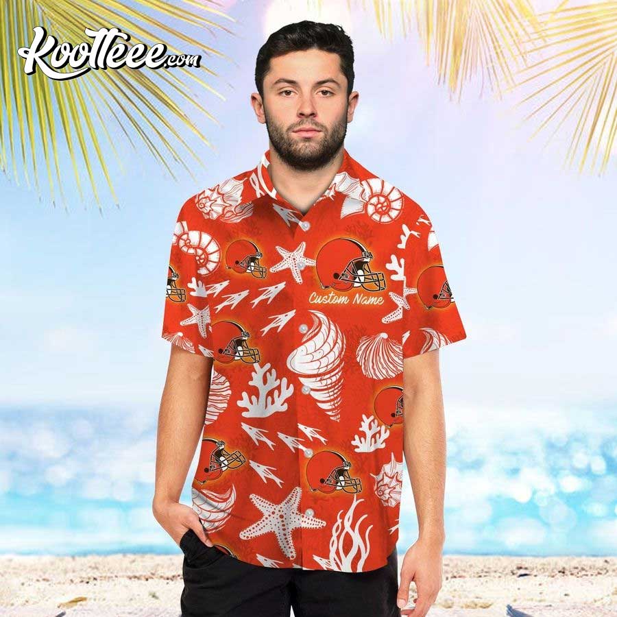 Cleveland Browns Custom Name Tropical Aloha Hawaiian - Adult & Kids T-Shirts, Sweatshirts & Hoodies apparel design preview 1