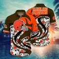 Cleveland Browns Hawaiian Flame Wave Design 877526 - Adult & Kids T-Shirts, Sweatshirts & Hoodies apparel design preview 1