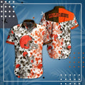 Cleveland Browns Hawaiian Floral Burst Design 670829 - Adult & Kids T-Shirts, Sweatshirts & Hoodies apparel design preview 1