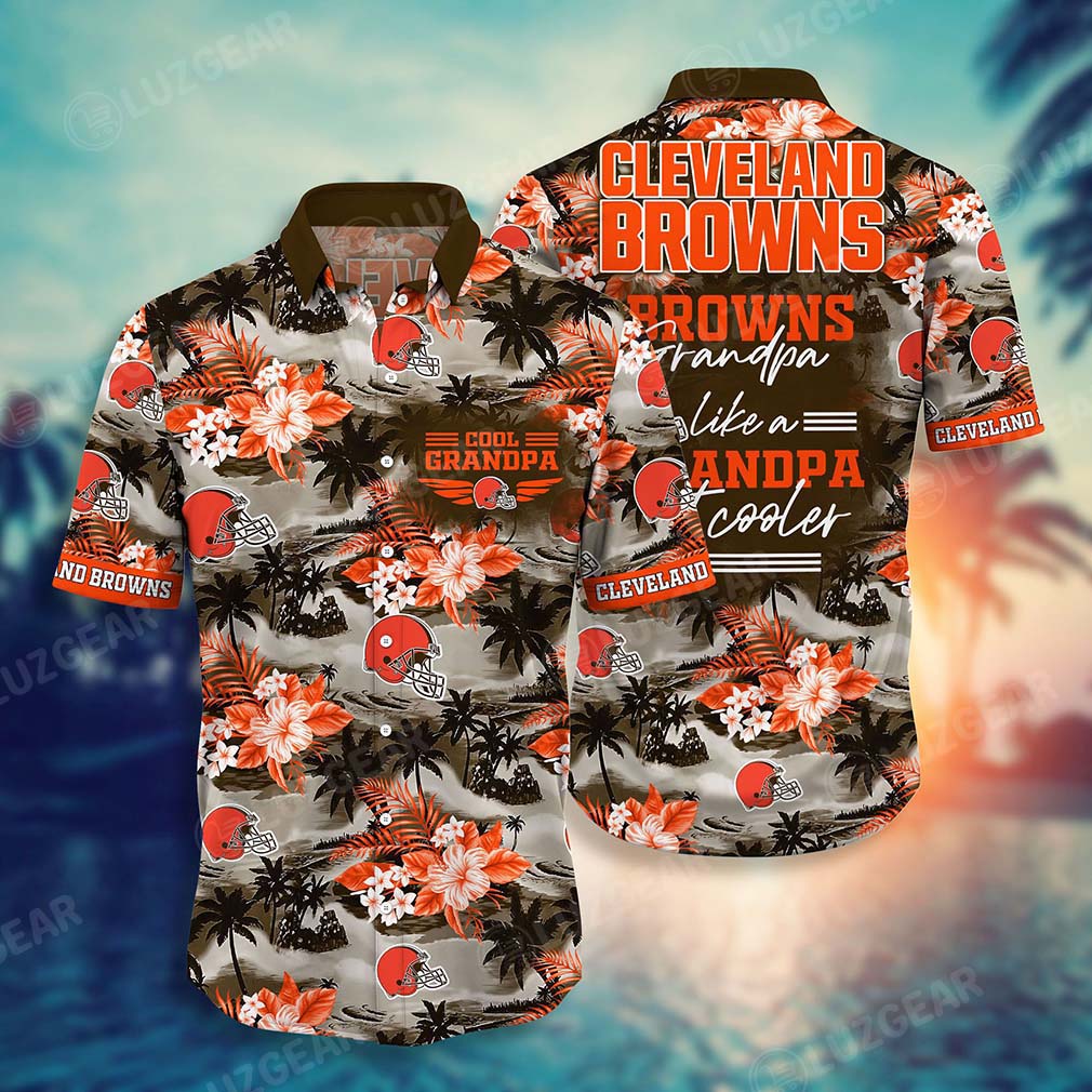 Cleveland Browns Hawaiian for Grandpa Vibes 968615 - Adult & Kids T-Shirts, Sweatshirts & Hoodies apparel design preview 1