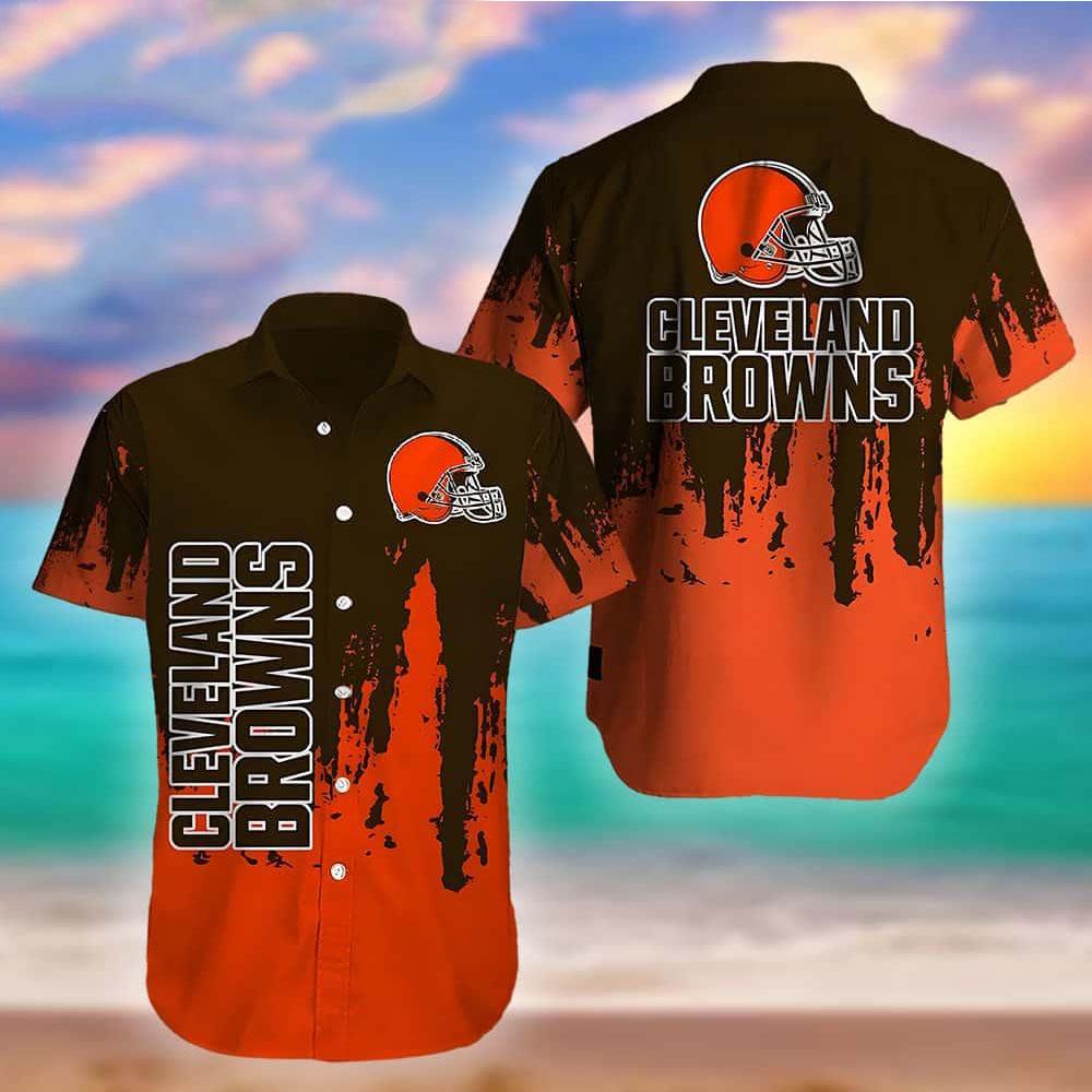 Cleveland Browns Hawaiian Grunge Wave Design 627812 - Adult & Kids T-Shirts, Sweatshirts & Hoodies apparel design preview 1