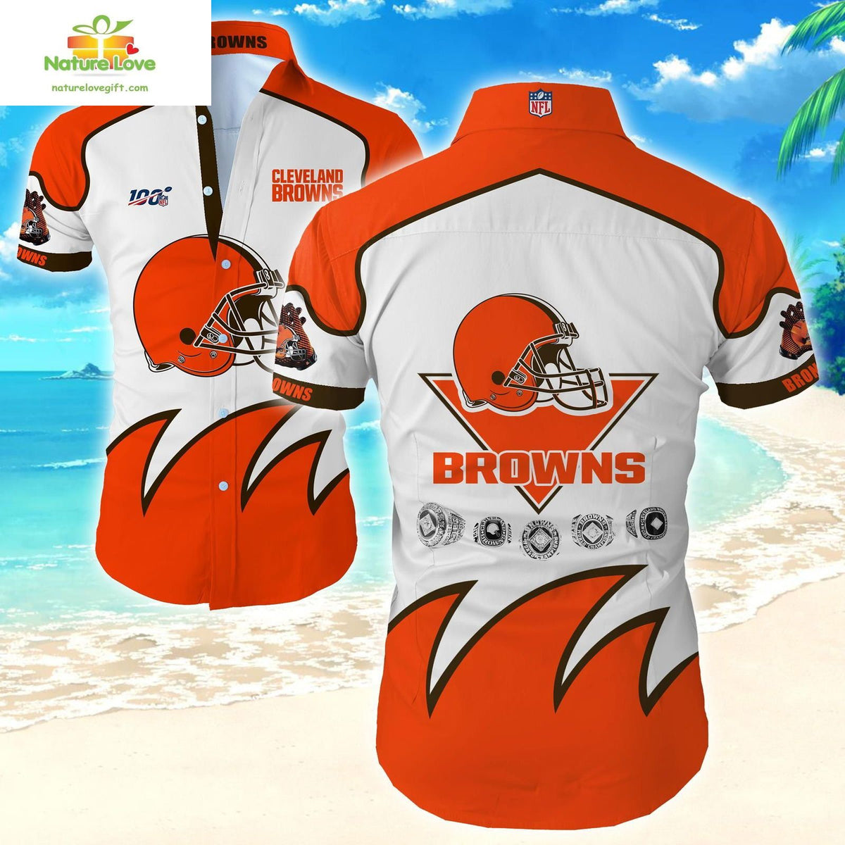 Cleveland Browns Hawaiian Aloha Style - Adult & Kids T-Shirts, Sweatshirts & Hoodies apparel design preview 1