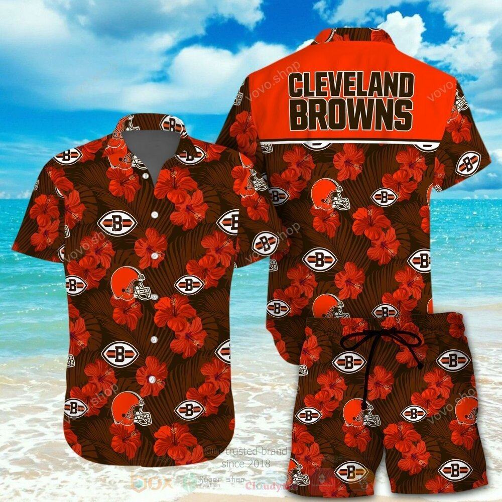 Cleveland Browns Hawaiian Hibiscus Pride 663113 - Adult & Kids T-Shirts, Sweatshirts & Hoodies apparel design preview 1