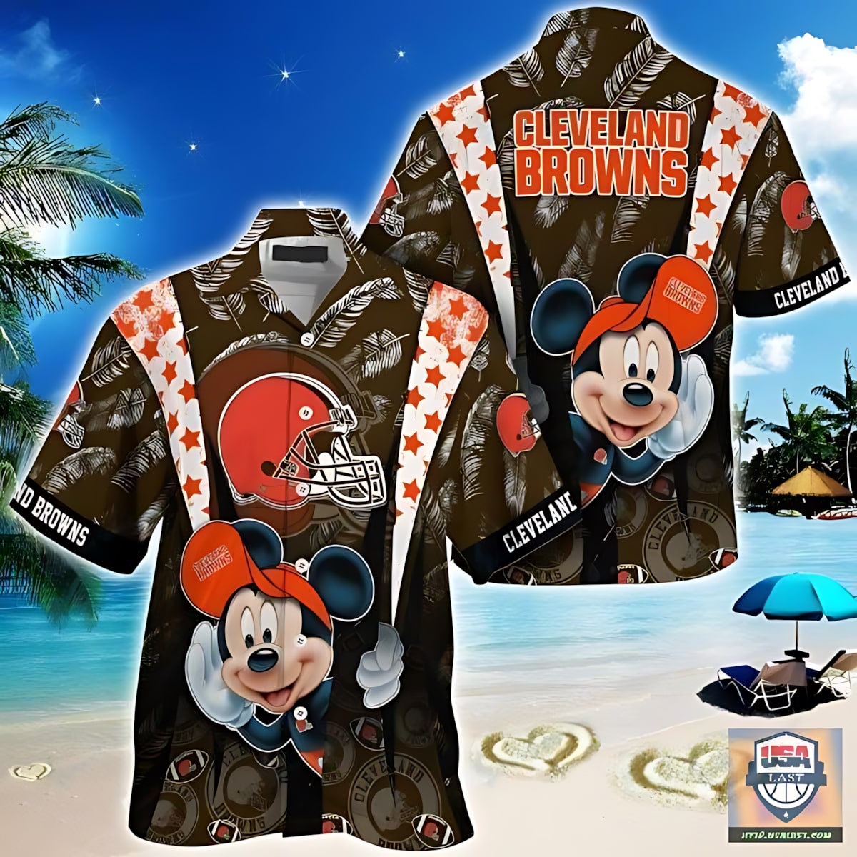 Cleveland Browns Hawaiian Magic Island Design 236479 - Adult & Kids T-Shirts, Sweatshirts & Hoodies apparel design preview 1