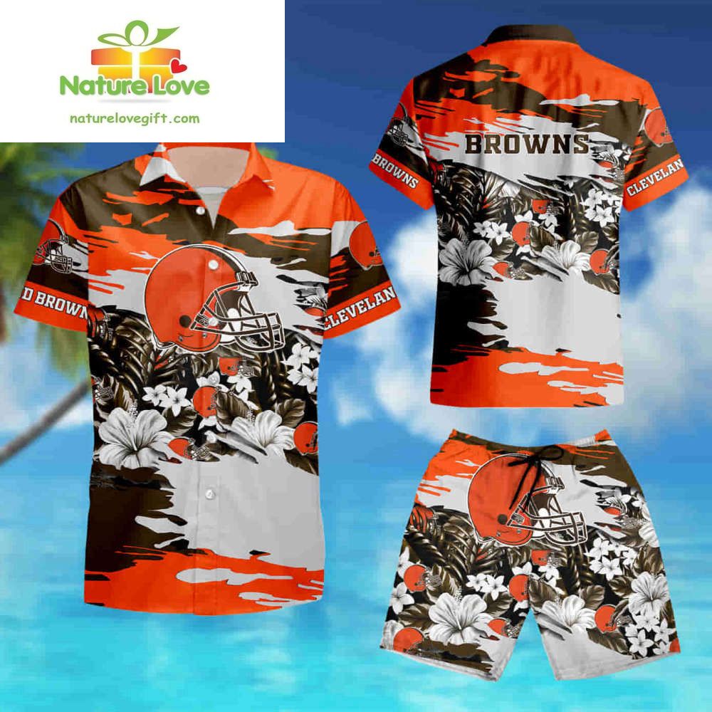 Cleveland Browns Hawaiian Personalized Summer Style - Adult & Kids T-Shirts, Sweatshirts & Hoodies apparel design preview 1