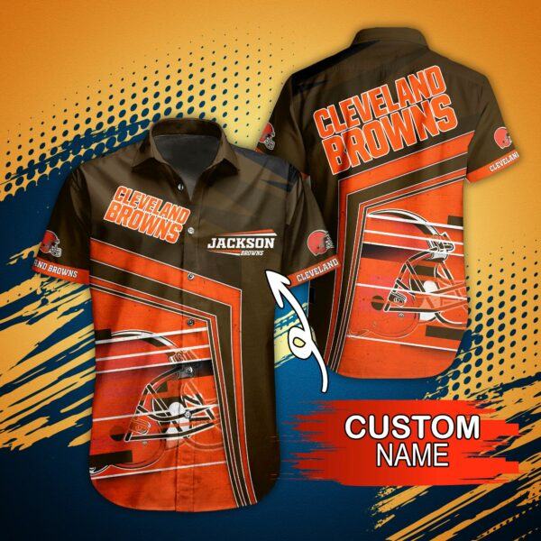 Cleveland Browns Hawaiian Speed Stripe Design 668592 - Adult & Kids T-Shirts, Sweatshirts & Hoodies apparel design preview 1