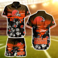 Cleveland Browns Hawaiian Sunset Drip Design 869258 - Adult & Kids T-Shirts, Sweatshirts & Hoodies apparel design preview 1