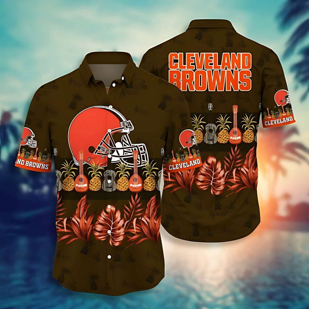 Cleveland Browns Hawaiian Tropical Paradise Design - Adult & Kids T-Shirts, Sweatshirts & Hoodies apparel design preview 1