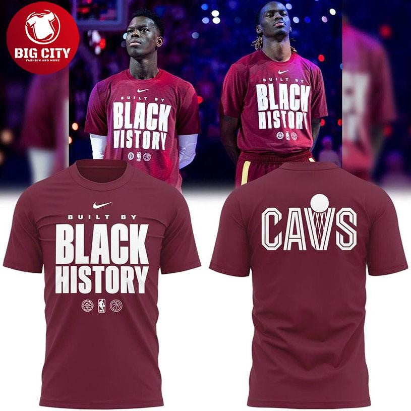 Cleveland Cavaliers Built By Black History 2026 - Adult & Kids T-Shirts, Sweatshirts & Hoodies apparel design preview 1