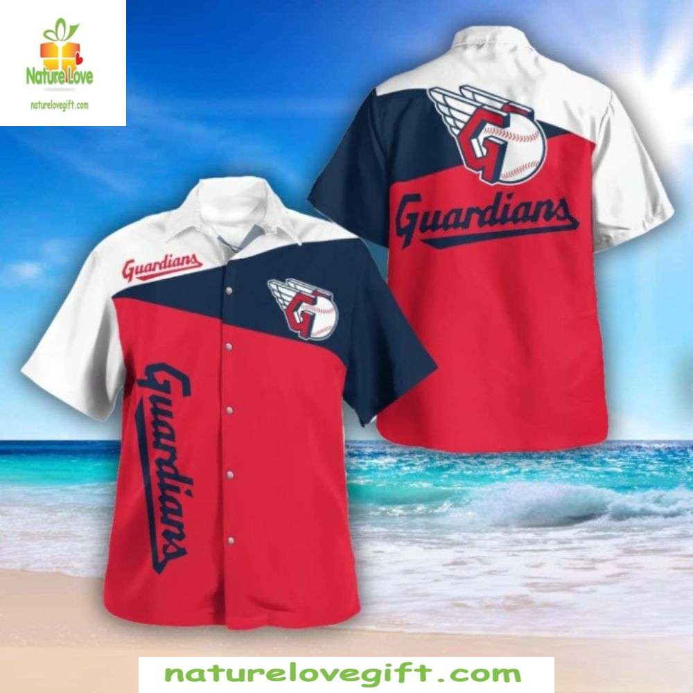 Cleveland Guardians MLB Hawaiian Classic Color Block - Adult & Kids T-Shirts, Sweatshirts & Hoodies apparel design preview 1