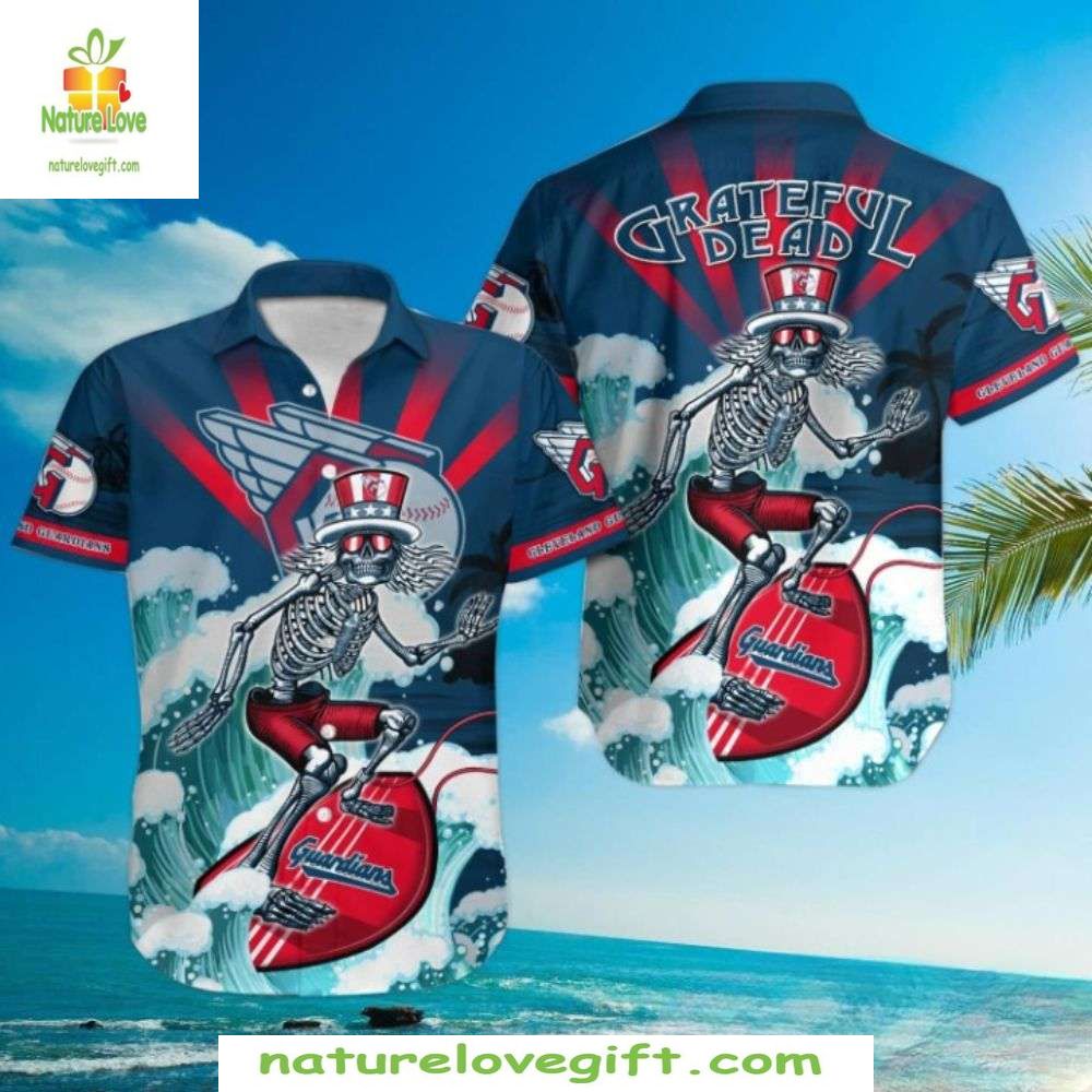 Cleveland Guardians Grateful Dead Hawaiian MLB - Adult & Kids T-Shirts, Sweatshirts & Hoodies apparel design preview 1