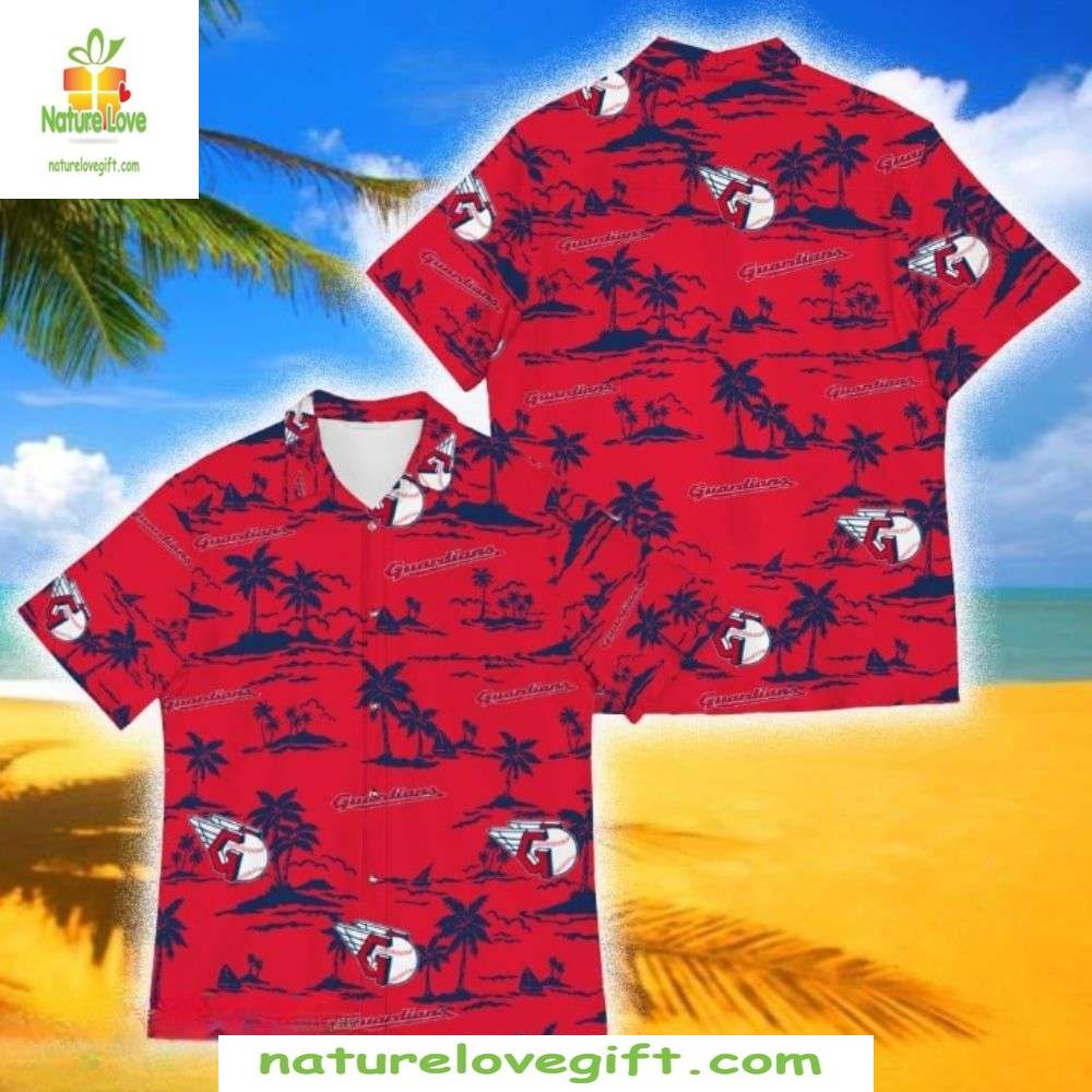 Cleveland Guardians Hawaiian Red Tropical Palms - Adult & Kids T-Shirts, Sweatshirts & Hoodies apparel design preview 1