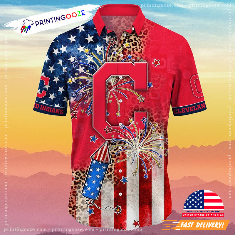Cleveland Indians MLB 4th Of July Independence Day - Adult & Kids T-Shirts, Sweatshirts & Hoodies apparel design preview 1