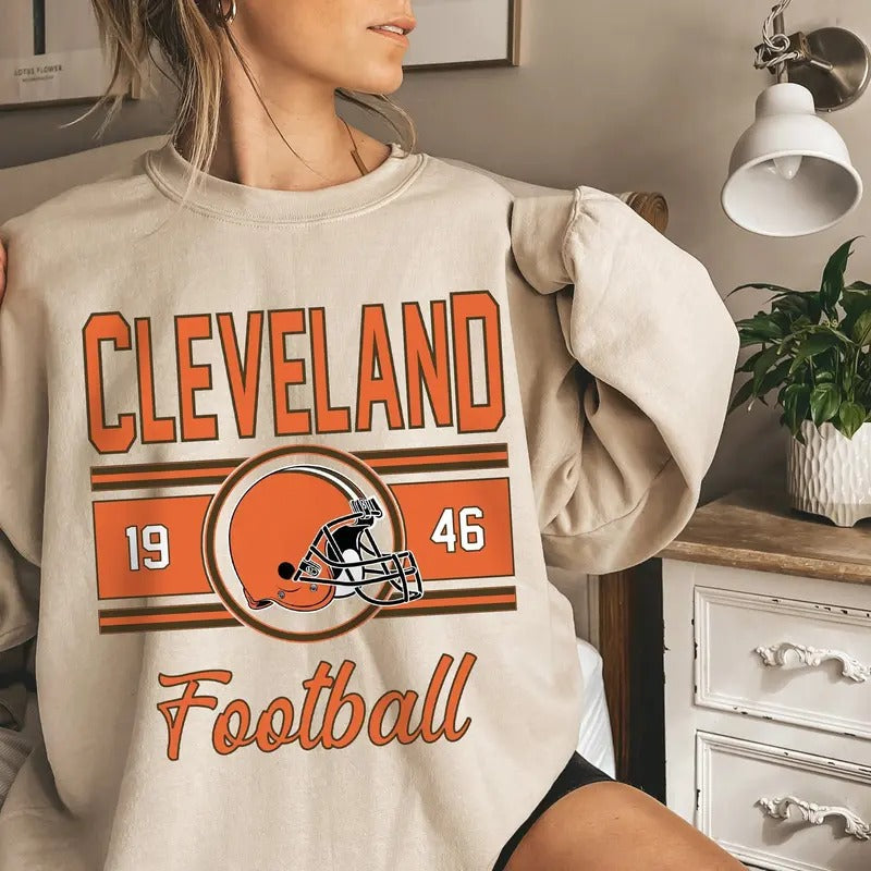 Cleveland Vintage Classic Football - Adult & Kids T-Shirts, Sweatshirts & Hoodies apparel design preview 1