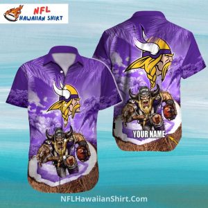 Coconut and Viking Warrior Minnesota Vikings Hawaiian - Adult & Kids T-Shirts, Sweatshirts & Hoodies apparel design preview 1