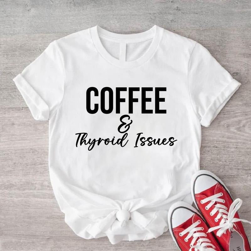 Coffee Thyroid Issues Thyroidectomy Warrior Cancer - Adult & Kids T-Shirts, Sweatshirts & Hoodies apparel design preview 1