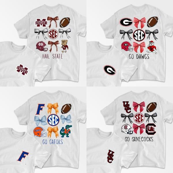 College Football Bows Inspired Southeastern - Adult & Kids T-Shirts, Sweatshirts & Hoodies apparel design preview 1