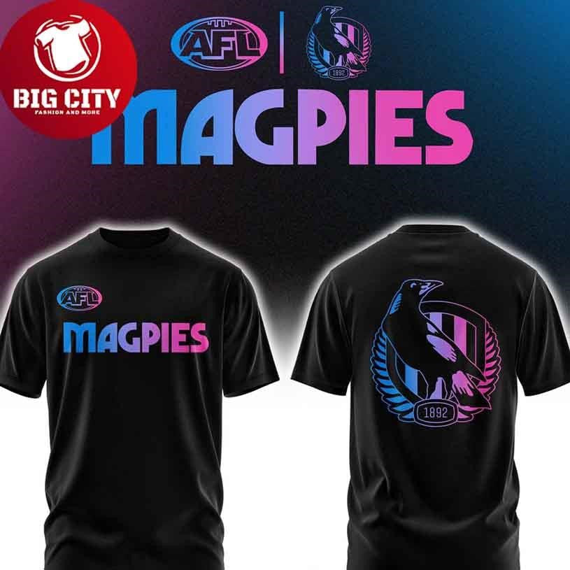 Collingwood Magpies Cyberpunk Vibe 2026 Night Two - Adult & Kids T-Shirts, Sweatshirts & Hoodies apparel design preview 1