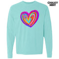 Color Crazy Heart Comfort Colors 'NLB' - Adult & Kids T-Shirts, Sweatshirts & Hoodies apparel design preview 1