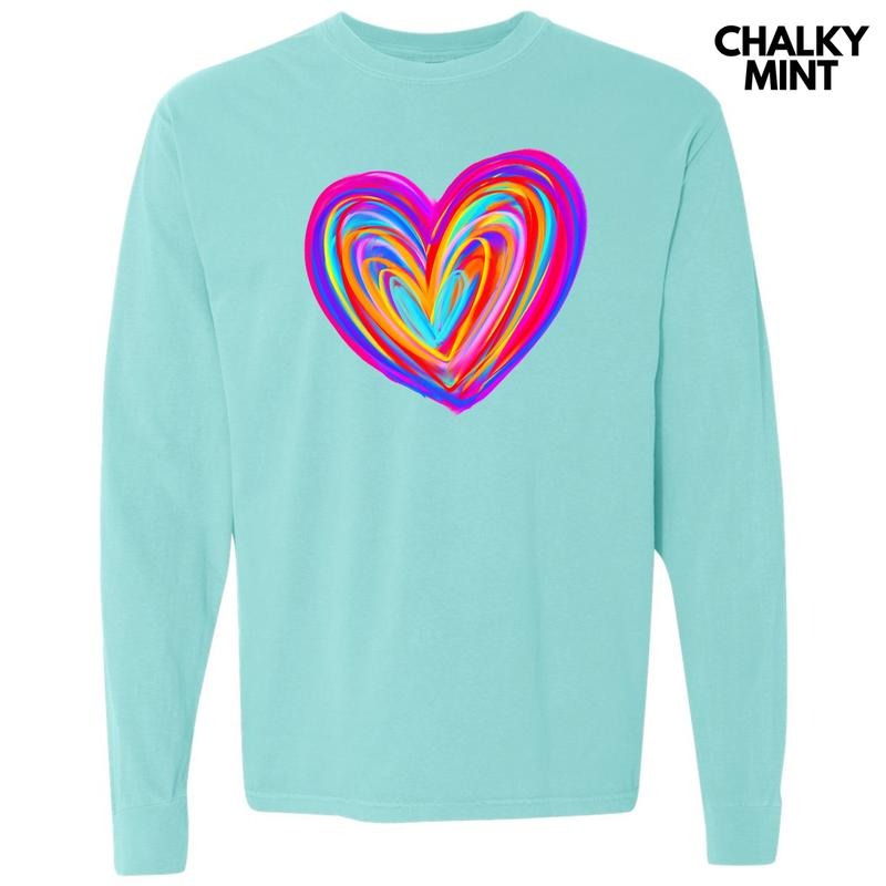 Color Crazy Heart Comfort Colors 'NLB' - Adult & Kids T-Shirts, Sweatshirts & Hoodies apparel design preview 1