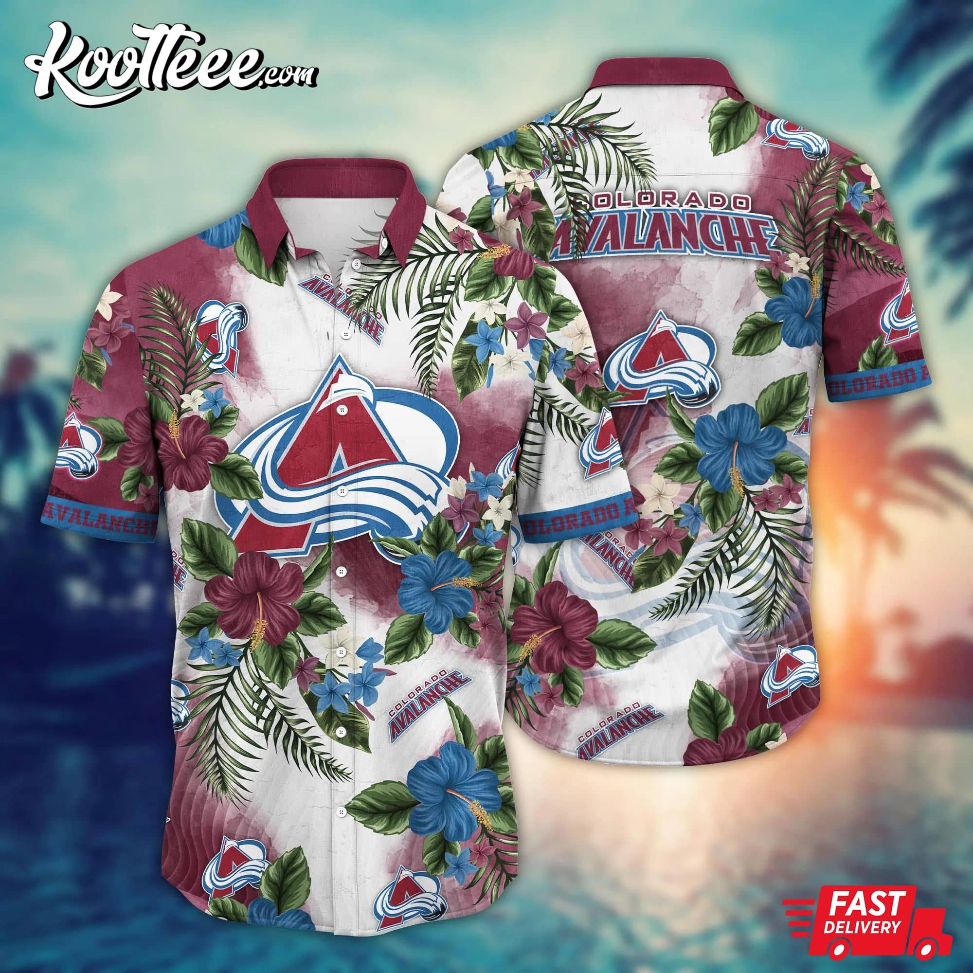 NHL Colorado Avalanche Hawaiian - Adult & Kids T-Shirts, Sweatshirts & Hoodies apparel design preview 1