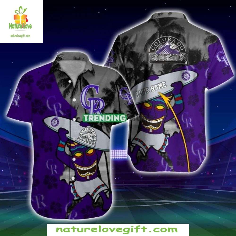 Colorado Rockies Hawaiian Stylish Baseball Apparel - Adult & Kids T-Shirts, Sweatshirts & Hoodies apparel design preview 1